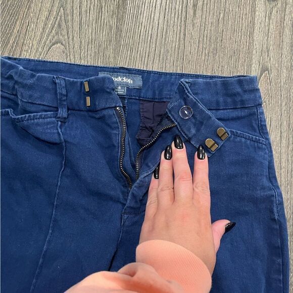 Modcloth Richmond Pants Mid Rise Front Seams Straight Leg Navy Blue Size 8 - Picture 5 of 11